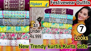 🌷Flipkart Latest kurtiskurta Set Haul Start Rs599✨️PartyWedding Wear kurtis✨️Flipkart kurti haul😍 [upl. by Anek]