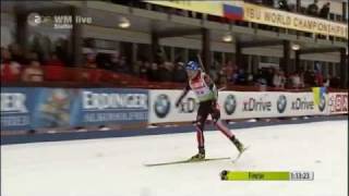 Magdalena Neuner  2011 World Championships womens relay [upl. by Nnayr390]