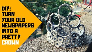 How to Make a Paper Crown Circles  Newspaper [upl. by Nhepets]