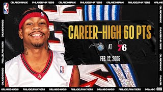 Allen Iverson Drops CareerHigh 60 PTS  NBATogetherLive Classic Game [upl. by Topliffe]