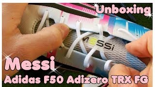 MESSI Unboxing Adidas F50 Adizero TRX FG [upl. by Eerahs]