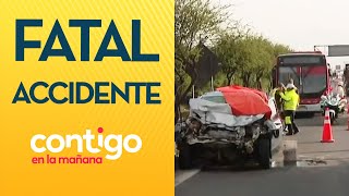 UNA PERSONA FALLECIÓ El accidente entre automóvil y bus RED en Quilicura  Contigo en la Mañana [upl. by Jesher939]