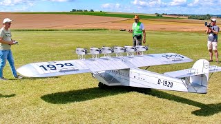 GIGANTIC  HUGE RC DORNIER DO X FLYING BOAT 12 ENGINES AIRLINER MODEL  FLIGHT DEMONSTRATION [upl. by Yemac]