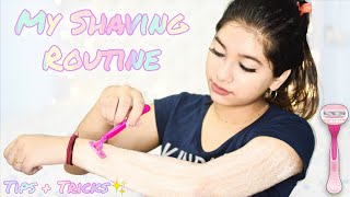 MY SHAVING ROUTINE How to shave your arms at home DEMO  No bumps or cuts  Catalytic Akanshya [upl. by Anicul376]