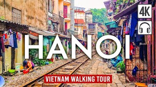 Hanoi 4K Walking Tour Vietnam  74min Tour with Captions amp Immersive Sound 4K Ultra HD60fps [upl. by Putnam]