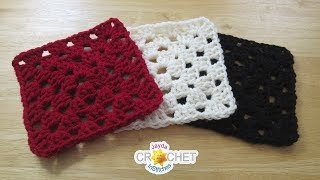 Solid Colour Granny Square Crochet Pattern amp Tutorial [upl. by Coray]