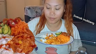 MUKBANG Korvstroganoff med ris [upl. by Einnil]