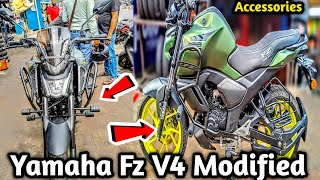 Types Of Yamaha Fz V4 Visor Modification with Crash Guard amp Buying Links  🔗 [upl. by Nylhsoj]