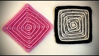 Super einfaches Grannymuster 2 Farben amp Reliefstäbchen häkeln crochet grannysquare petraperle [upl. by Drofnats]