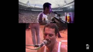 Bohemian Rhapsody Comparación con Live Aid 1985 [upl. by Ingaberg]