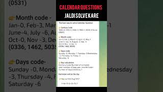 Best way to solve calendar questions  calendar reasoning  ssc ssccgl sccexam calendar chsl [upl. by Christie]