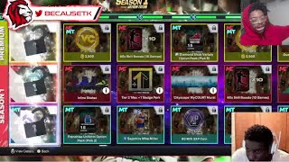 SEASON 1 PRO PASS AWARDS AND INSANE LEVEL 40 PINK DIAMOND NBA2K25 MyTeam BECAUSETK [upl. by Malca]