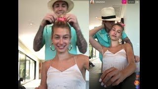 Full Justin Bieber amp Hailey Baldwin Bieber Instagram Live Stream being happy smiling  March 31 2019 [upl. by Anigriv831]