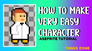 Aseprite TutorialHow to make a very easy character Cómo hacer un personaje muy fácilPixel Art [upl. by Ardnuassac]