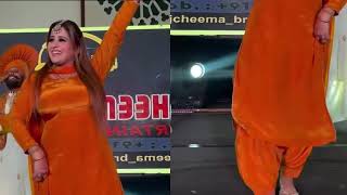 Girl in Orange Satin Silk Dancing with Punjabi Song [upl. by Desberg]