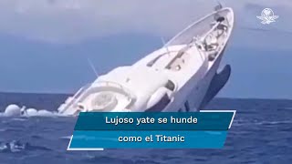 Captan momento en que lujoso yate se hunde frente a la costa de Italia [upl. by Elder]