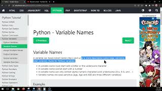 W3schools Python Variable Names [upl. by Secor]