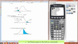 Finding zscores Given an Area Using the TI84 [upl. by Enilaf]