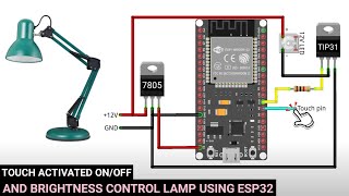 Touch Activated ONOFF and Brightness Control Lamp Using ESP32 Board [upl. by Akenahs]