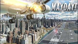 Flight Simulator 2023 RTX™ 3090  ULTRA REALISM MODS  Engine Fire  New York Landing  MSFS 4K [upl. by Aihsekin99]