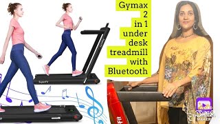 GYMAX 2 IN 1 SUPERFIT FOLDING TREADMILL FOR SMALL SPACE WITH BLUETOOTH SYSTEM [upl. by Acus]