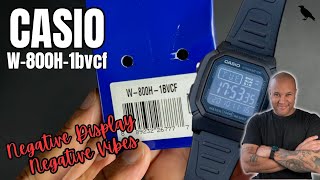 Casio Digital Watch W800h1bvcf NEGATIVE DISPLAY but pretty good function WATCH BEFORE YOU BUY [upl. by Henrik]