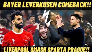 Bayer Leverkusen Comeback vs Qarabag  Liverpool Defeat Sparta Prague 61  Bayer vs Qarabag FK 32 [upl. by Htesil170]