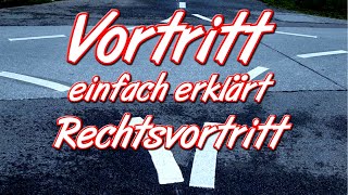 Vortritt einfach erklärt für die Theorieprüfung Rechtsvortritt [upl. by Nnorahs]