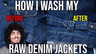 RAW DENIM JACKET WASH FINALLY WASHING MY RAW SELVEDGE DENIM JACKET [upl. by Elum]