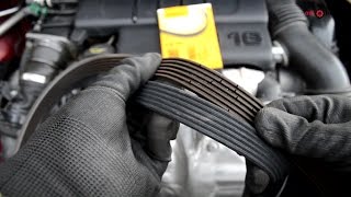 16 HDI TDCI  How to remove and replace auxiliary drivebelt Peugeot Citroen Ford [upl. by Anilam79]