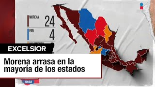 Morena arrasa en la mayoría de los estados Estos son los ganadores [upl. by Anaiv]