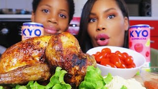 ROTISSERIE CHICKEN MUKBANG┃devine la chanson [upl. by Eylrac]