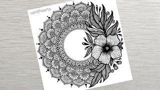 How to draw Mandala for Beginners  Easy mandala drawing  Flower Mandala Art StepbyStep Tutorial [upl. by Alber147]