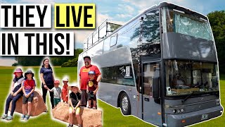 Family of 8 LIVING in a Two Story RV  DOUBLE DECKER BUS TOUR [upl. by Poock]