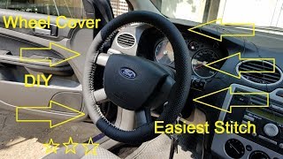 DIY  Stitch a leather steering wheel cover [upl. by Renault]