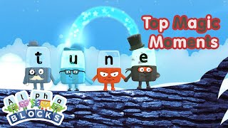 Top Moments  Top Five Magic Moments  Learn to Read  officialalphablocks [upl. by Krawczyk338]