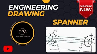 How To Draw a Spanner  Engineering Drawing Guide  Muhammad Kamran [upl. by Llemaj]