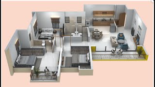 Magarpatta Riverview City 3 BHK Type A  Sample Flat  1111  1200sqft  Pune Solapur Road [upl. by Eberly849]