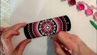 Happy Mandala Dotting Bookmark dotart [upl. by Lynad]