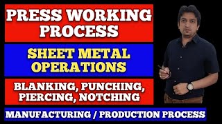 sheet metal operations in hindi sheet metal operations press forming process press working [upl. by Strohbehn]