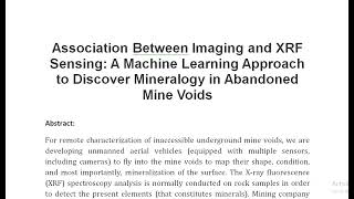 Association Between Imaging and XRF Sensing A Machine Learning Approach to Discover Mineralogy in Ab [upl. by Jenica375]