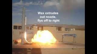 100mm 4quot LOX  WAX hybrid rocket motor test 06242015 [upl. by Ynahpets772]