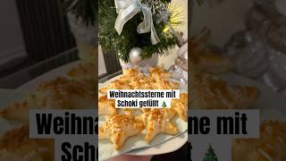 Weihnachtssterne aus Blätterteig gefüllt mit weisser Schokolade ❤️ chrismas rezept backen elly [upl. by Siravaj]