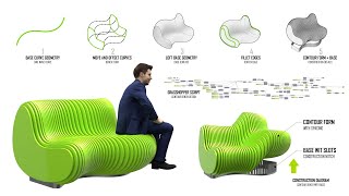 Parametric Script Bench Form Array Design Using Grasshopper for Rhino 3D grasshopper parametric [upl. by Bendick]