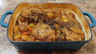 Oven Baked Pork Chops and Vegetables Fall off the bone tender amp juicy [upl. by Idnis]