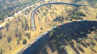 Tehachapi Loop Aerial video  June 2015  Slow Ride [upl. by Borden]