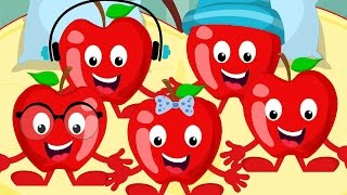 Five Little Apples  Kids Nursery Rhyme  Childrens Song  Video For Infants [upl. by Acinyt]