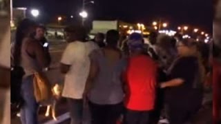 Raw Gunshots After Car Hits Ferguson Protester [upl. by Anoli341]