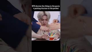 BTS shoves the thing in his pants 👖 v putting tinytan in his pocket 🤣🤣🤣bts jellie96jennie taekook [upl. by Eppie]