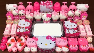 Series PINK HELLO KITTY Slime Mixing Random Things into GLOSSY Slime Satisfying Slime Videos 18 [upl. by Evita266]